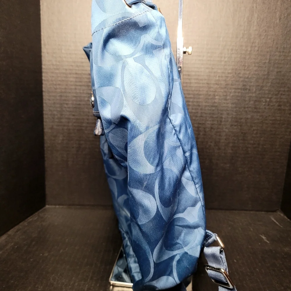 Coach Signature C's Nylon Getaway Backpack Teal # E1457-F30781 - Picture 7 of 14